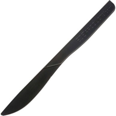 Eco-Products 6&quot; Recycled Polystyrene Knives - 20/Carton - Black
