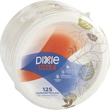 Dixie Ultra&amp;reg; Pathways 10-1/16&quot; Heavyweight Paper Plates by GP Pro - Serving - Pathways - Microwave Safe - White - Paper Body - 125 Pack