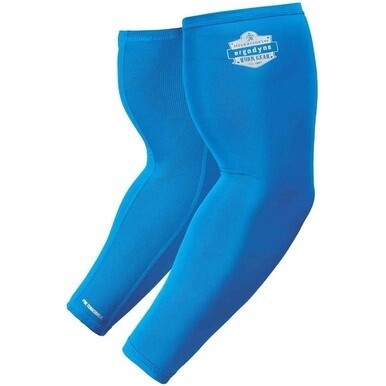 Chill-Its 6690 Cooling Arm Sleeves - 16.90&quot; Length - Blue - Fabric - Durable, Comfortable, UV Protection, Abrasion Resistant, Moisture Wicking, Anti-odor, Machine Washable, Chemical-free, Stretchable