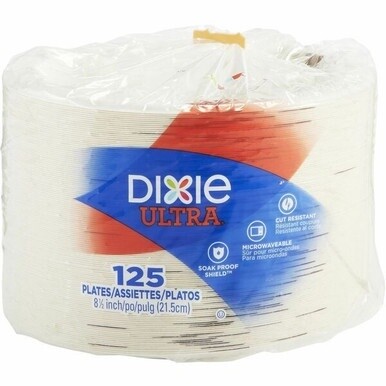 Dixie Ultra&amp;reg; Pathways 8-1/2" Heavyweight Paper Plates by GP Pro - Serving - Pathways - Microwave Safe - White, Green, Burgundy, Multicolor - Paper Body - Round - 125 / Pack