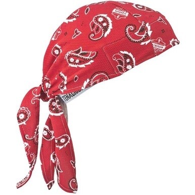 Chill-Its High-Performance Bandana Do Rag - 6 / Carton - Red - Fabric