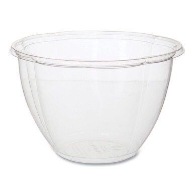 Salad Bowls, 48 oz, 6.69&quot; Diameter x 4.38&quot;h, Clear, Plastic, 300/Carton
