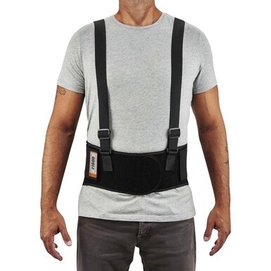 Ergodyne ProFlex 1600 Standard Back Support Brace - 52&quot; - 58&quot; Waist Size - Black - Elastic, Polypropylene, Rubber