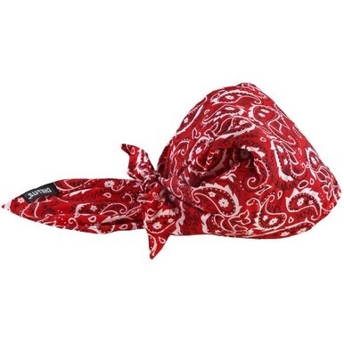 Chill-Its 6710CT Evaporative Cooling Bandana Triangle Hat - 0.5&quot; Width x 9.5&quot; Height x 7&quot; Length - 6 / Carton - Red Western - Polyvinyl Alcohol (PVA)