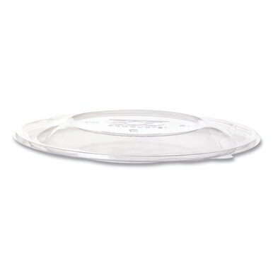 Salad Bowl Lids, Lids for 64 oz Squat Salad Bowls, 9.5&quot; Diameter, Clear, Plastic, 300/Carton