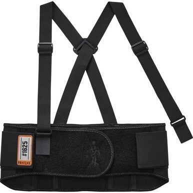 Ergodyne ProFlex 1625 Elastic Back Support Brace - 42&quot; - 46&quot; Waist Size - Black - Elastic, Polypropylene, Rubber