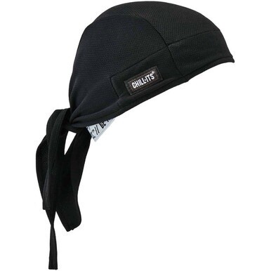 Chill-Its High-Performance Bandana Do Rag - 6 / Carton - Black - Fabric