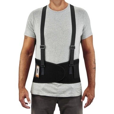 Ergodyne ProFlex 100 Economy Back Support Brace - 25&quot; - 30&quot; Waist Size - Black - 280D Spandex, Rubber, Polypropylene