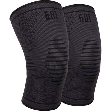 Ergodyne ProFlex 601 Knee Compression Sleeve - 12.20&quot; - 13.78&quot; Knee Circumference - Black - Silicone, Elastic