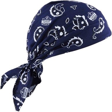 Chill-Its 6710CT Evaporative Cooling Bandana Triangle Hat - 0.5&quot; Width x 9.5&quot; Height x 7&quot; Length - 6 / Carton - Navy Western - Polyvinyl Alcohol (PVA)