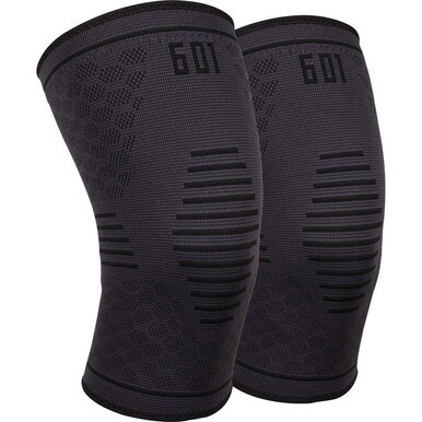 Ergodyne ProFlex 601 Knee Compression Sleeve - 16.93&quot; - 19.69&quot; Knee Circumference - Black - Elastic, Silicone