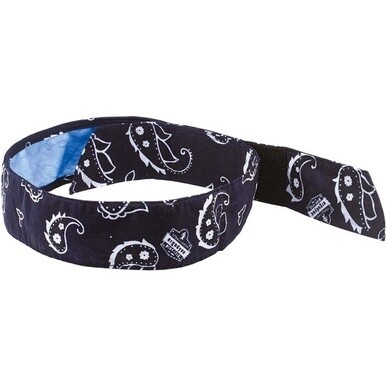 Chill-Its 6705CT Evaporative Cooling Bandana Headband - 0.3&quot; Width x 9.5&quot; Height x 7&quot; Length - 6 / Carton - Navy Western - Polyvinyl Alcohol (PVA)