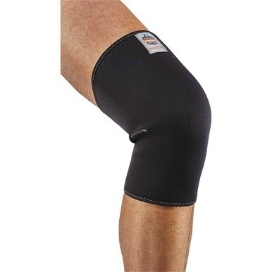 Ergodyne ProFlex 600 Single Layer Neoprene Knee Sleeve - 15&quot; - 16&quot; Knee Circumference - Black - Spandex, Neoprene