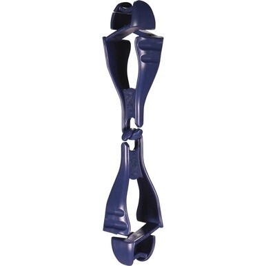 Ergodyne Squids 3400 Metal Glove Clip Holders - No. 1 - for Gloves, Personal Protective Equipment (PPE), Towel, Mitten, Key, Face Mask - Break Resistant, Dual Clip - 6 / Carton - Blue - Acrylic, Metal