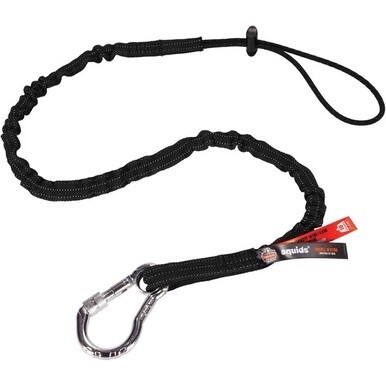 Ergodyne Squids 3100 Single Carabiner Tool Lanyard - 10lbs - 6 / Carton - 10 lb Load Capacity - Standard - Carabiner Attachment - 42.1&quot; Length - Black - Nylon Webbing, Aluminum