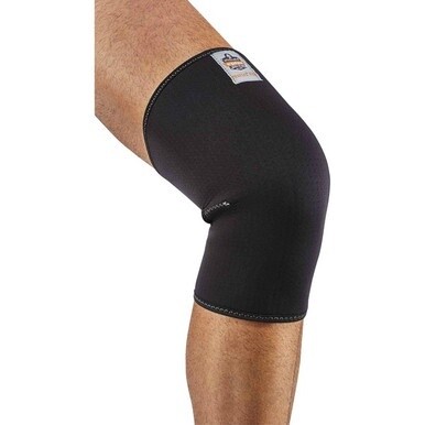 Ergodyne ProFlex 600 Single Layer Neoprene Knee Sleeve - 14&quot; - 15&quot; Knee Circumference - Black - Neoprene, Spandex