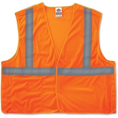 GloWear Orange Econo Breakaway Vest - 2-Xtra Large/3-Xtra Large Size - Orange - Reflective, Machine Washable, Lightweight, Hook &amp; Loop Closure, Pocket - 1 Each