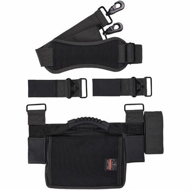 Ergodyne Arsenal Ladder Shoulder Lifting Strap - 1 Each - 100 lb Load Capacity - Hook &amp; Loop Attachment - Black