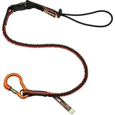 Squids 3102F(x) Detachable Single Carabiner Tool Lanyard - 5lbs - 6 / Carton - 5 lb Load Capacity - Standard - Carabiner Attachment - 11.3&quot; Height x 1&quot; Width x 70&quot; Length - Orange, Gray - Polyester, E