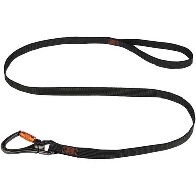 Squids 3129 Tool Lanyard Double-locking Single Carabiner with Swivel - 40lbs - 1 Each - 40 lb Load Capacity - Standard - Carabiner Attachment - 1&quot; Height x 10.3&quot; Width x 76&quot; Length - Black - Nylon