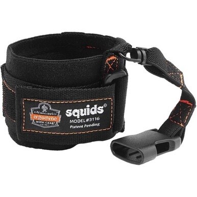 Squids 3116 Pull-On Wrist Lanyard with Buckle - 3lbs - 6 / Carton - 3 lb Load Capacity - Buckle Attachment - 10&quot; Height x 1&quot; Width x 4&quot; Length - Black - Elastic