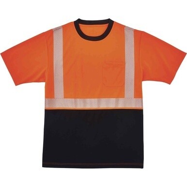 GloWear 8280BK Type R Class 2 Front Performance T-Shirt - 4XL Size - Polyester - Orange, Black