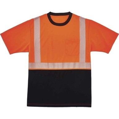 GloWear 8280BK Type R Class 2 Front Performance T-Shirt - Extra Large (XL) Size - Polyester - Orange, Black