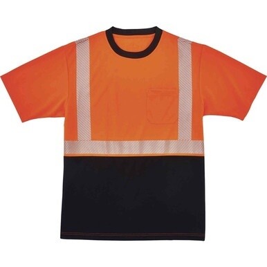 GloWear 8280BK Type R Class 2 Front Performance T-Shirt - 2XL Size - Polyester - Orange, Black