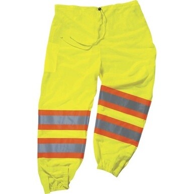 GloWear 8911 Class E Two-Tone Pants - Large/Extra Large Size - Lime - Polyester Mesh