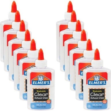Elmer&#39;s Washable Clear School Glue - 5 oz - 12 / Bundle - Clear