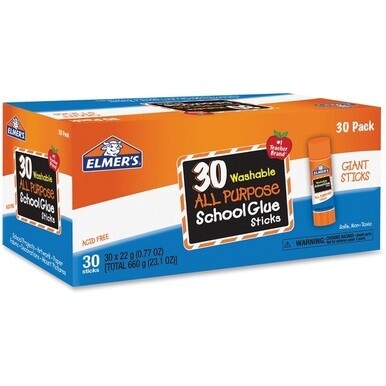 Elmer&#39;s All-purpose School Glue Sticks Bulk Pack - 0.77 oz - 30 / Box - White