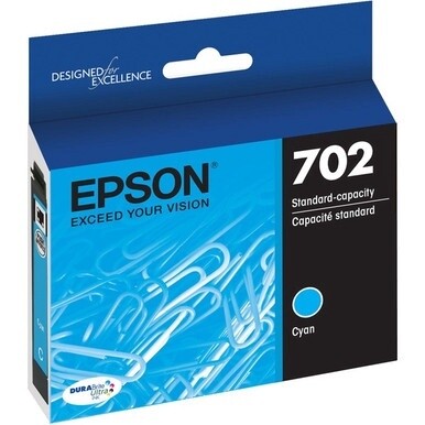 Epson DURABrite Ultra T702 Original Standard Yield Inkjet Ink Cartridge - Cyan - 1 Each - 300 Pages