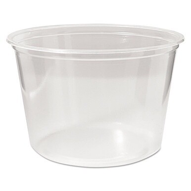 Microwavable Deli Containers, 16 oz, 4.6  Diameter x 3 h, Clear, Plastic, 500/Carton