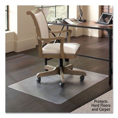 Floor+Mate, For Hard Floor to Medium Pile Carpet up to 0.75&quot;, 36 x 48, Clear