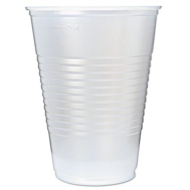 RK Ribbed Cold Drink Cups, 16 oz, Translucent, 50/Sleeve, 20 Sleeves/Carton