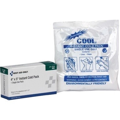 First Aid Only Single Use Instant Cold Pack - 4&quot; x 5&quot; - 30 / Carton
