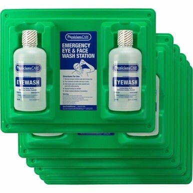 First Aid Only Twin-Bottle Eyewash Station - 1 quart - Wall Mountable - 12 / Carton