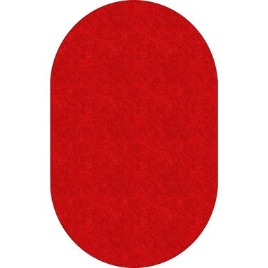 Flagship Carpets Amerisoft Solid Color Rug - 12 ft Length x 90" Width - Oval - Classic Red - Nylon, Polyester