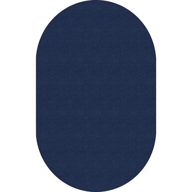 Flagship Carpets Ameristrong Solid Color Rug - Floor Rug - Traditional - 91.20" Length x 12 ft Width - Oval - Navy - Fiber, Nylon