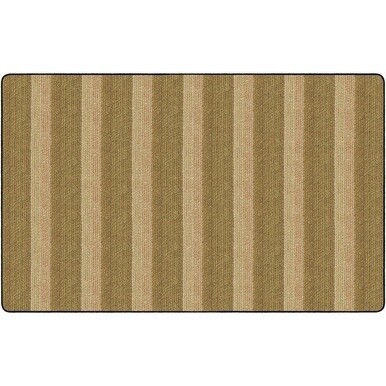 Flagship Carpets Basketweave Stripes Classroom Rug - Floor Rug - 91.20" Length x 12 ft Width - Rectangle - Natural - Nylon