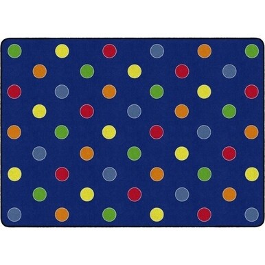 Flagship Carpets Basics Dots Classroom Rug - 72&quot; Length x 100.80&quot; Width - Rectangle - Primary - Nylon