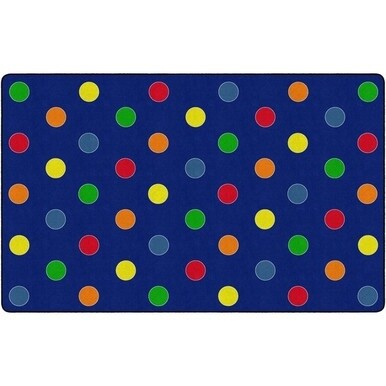 Flagship Carpets Basics Dots Classroom Rug - 91.20" Length x 12 ft Width - Rectangle - Primary - Nylon