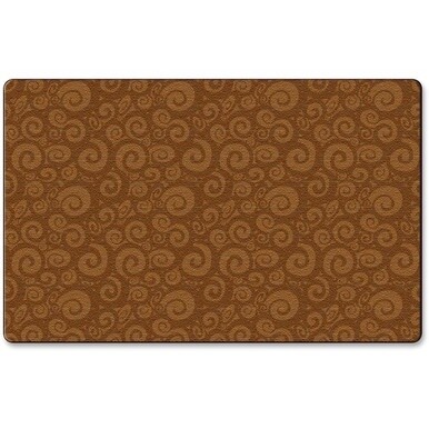 Flagship Carpets Solid Color Swirl Rug - 12 ft Length x 90" Width - Chocolate
