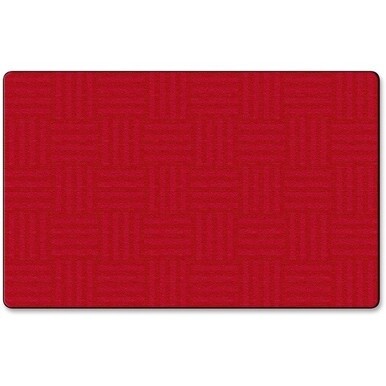 Flagship Carpets Solid Color Hashtag Rug - 99.96" Length x 72" Width - Cherry