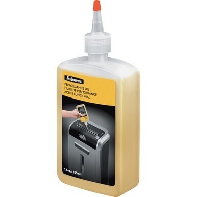 Fellowes Powershred&amp;reg; Shredder Oil - 12 Oz. Bottle - 12 fl oz - Light Amber