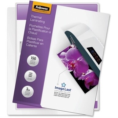Fellowes ImageLast Jam-Free Premium Thermal Laminating Pouches - Sheet Size Supported: Letter - Laminating Pouch/Sheet Size: 9" Width x 3 mil Thickness - for Document - Durable, UV Resistant, Fade Res