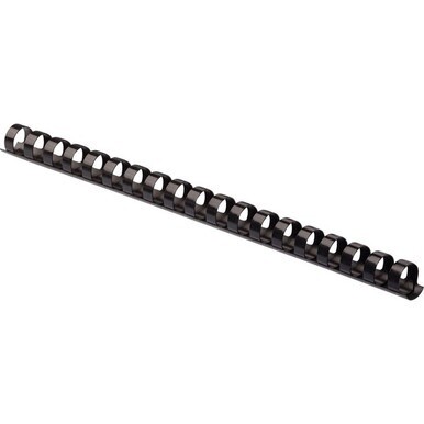 Fellowes Plastic Binding Combs - 0.4&quot; Height x 10.8&quot; Width x 0.4&quot; Depth - 0.37&quot; Maximum Capacity - 55 x Sheet Capacity - For Letter 8 1/2&quot; x 11&quot; Sheet - 19 x Rings - Round - Black - Plastic - 100 / Pa