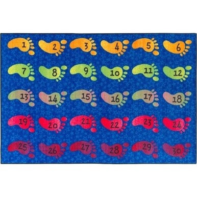 Flagship Carpets Easy Care Counting Feet Rug - Floor Rug - 96" Length x 60" Width - Multicolor - Nylon