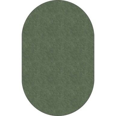 Flagship Carpets Amerisoft Solid Color Rug - 12 ft Length x 90" Width - Oval - Sage Green - Nylon, Polyester