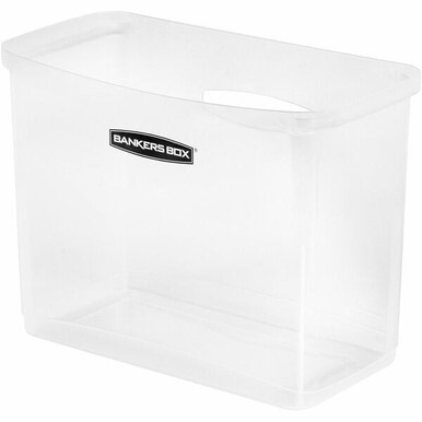 Bankers Box Portable Open Desktop File Box with Side Handles, 1 Each - Desktop - Hanging Rail, Handle, Durable - Clear - Polypropylene - 1 Each
